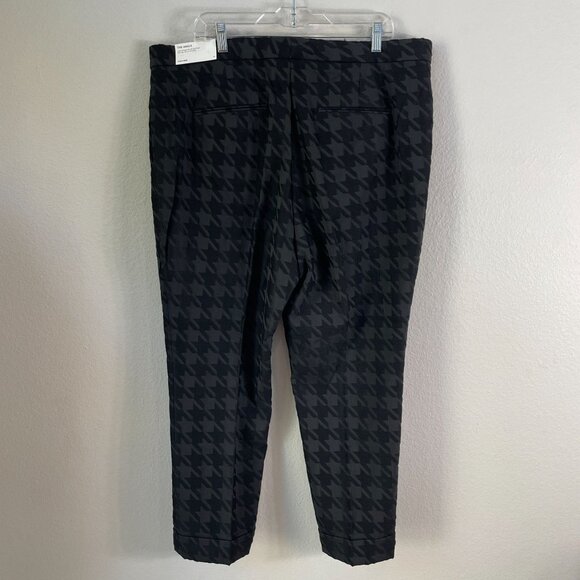 NEW Ann Taylor Womens Plus 18 Houndstooth High Rise Slim Leg Ankle Pants - Picture 11 of 12